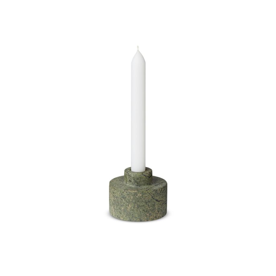 Świecznik STONE zielony marmur