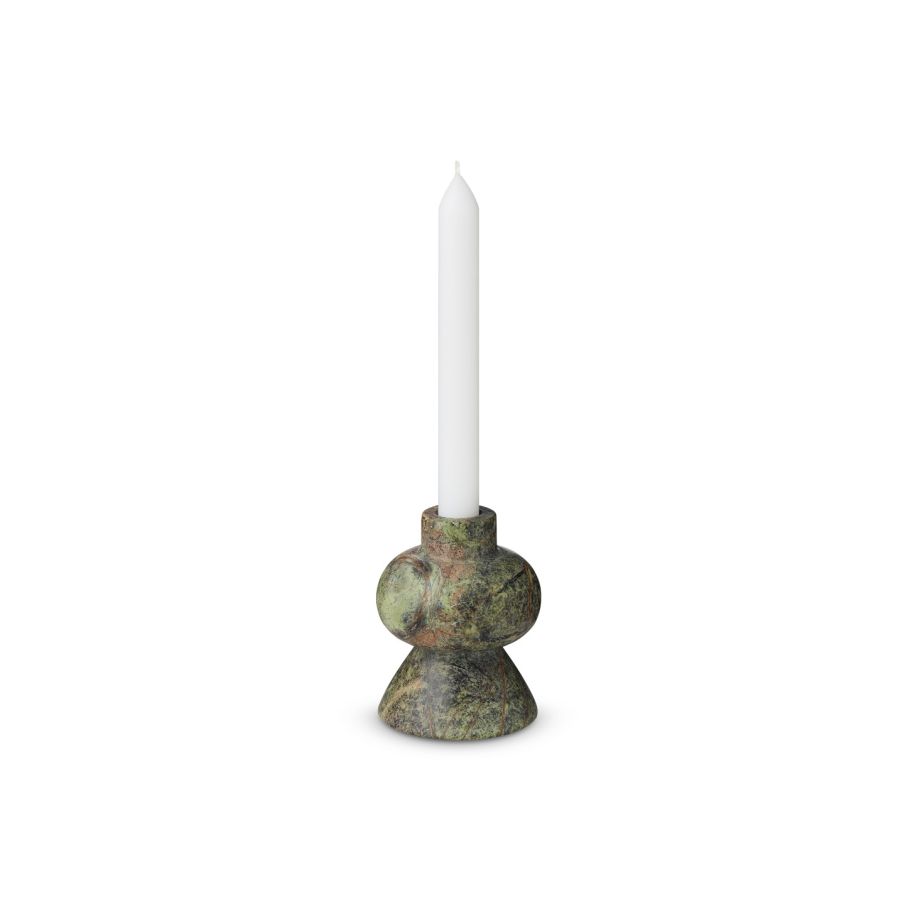 Świecznik STONE zielony marmur