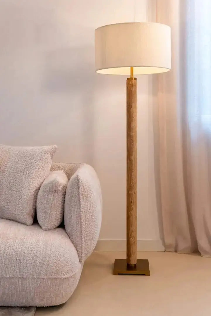 Lampa podłogowa LOREN brązowy – marmur