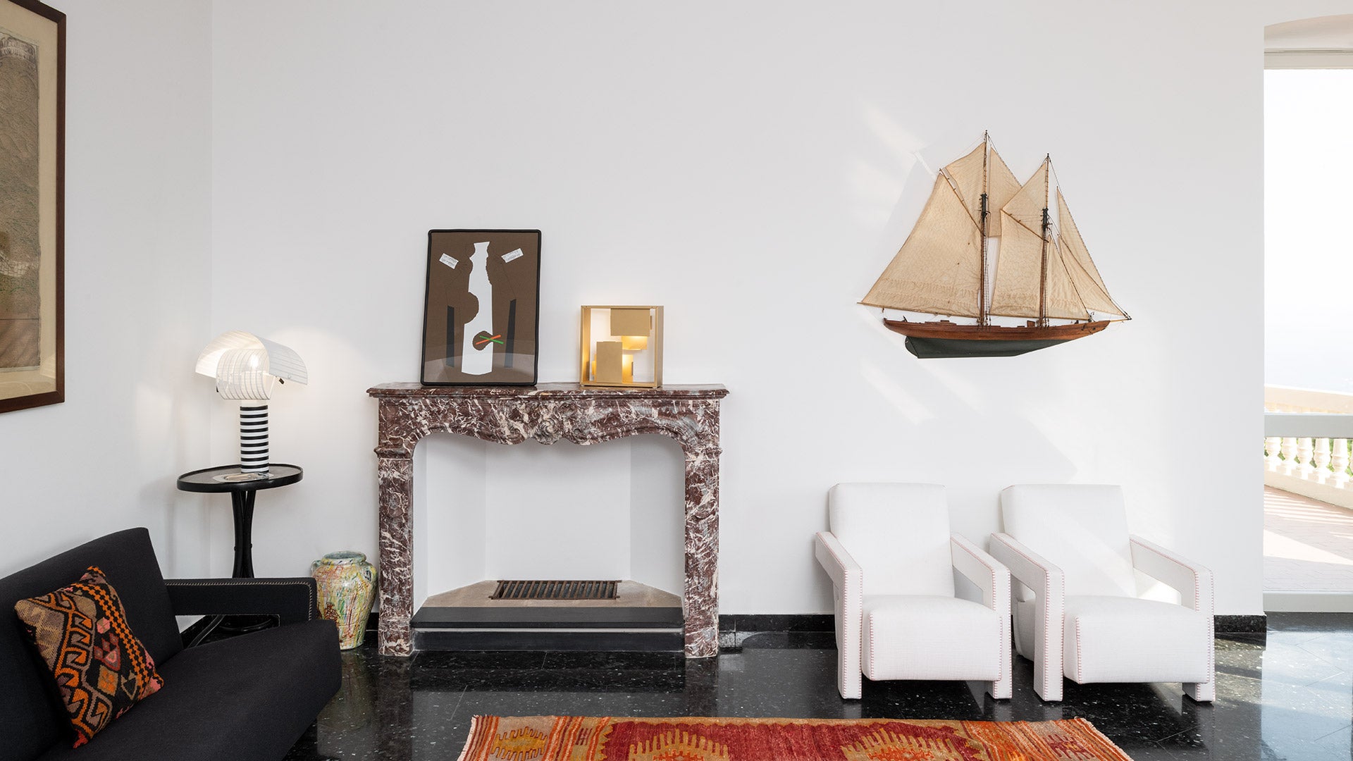 Lampa stołowa SHOGUN biały z czarnym