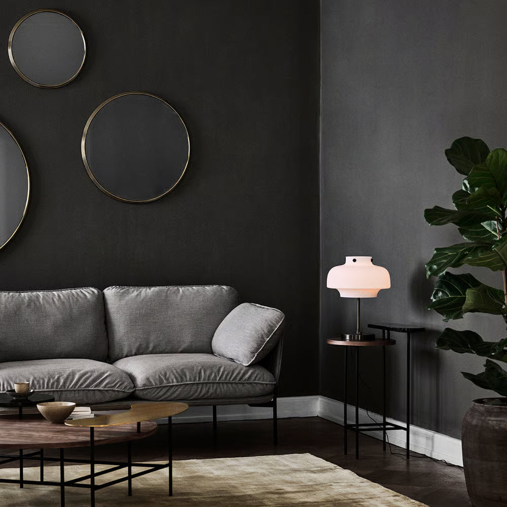 Lustro ścienne okrągłe SILLON z mosiężną ramą