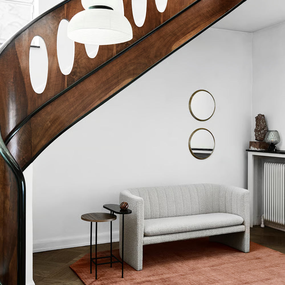 Lustro ścienne okrągłe SILLON z mosiężną ramą