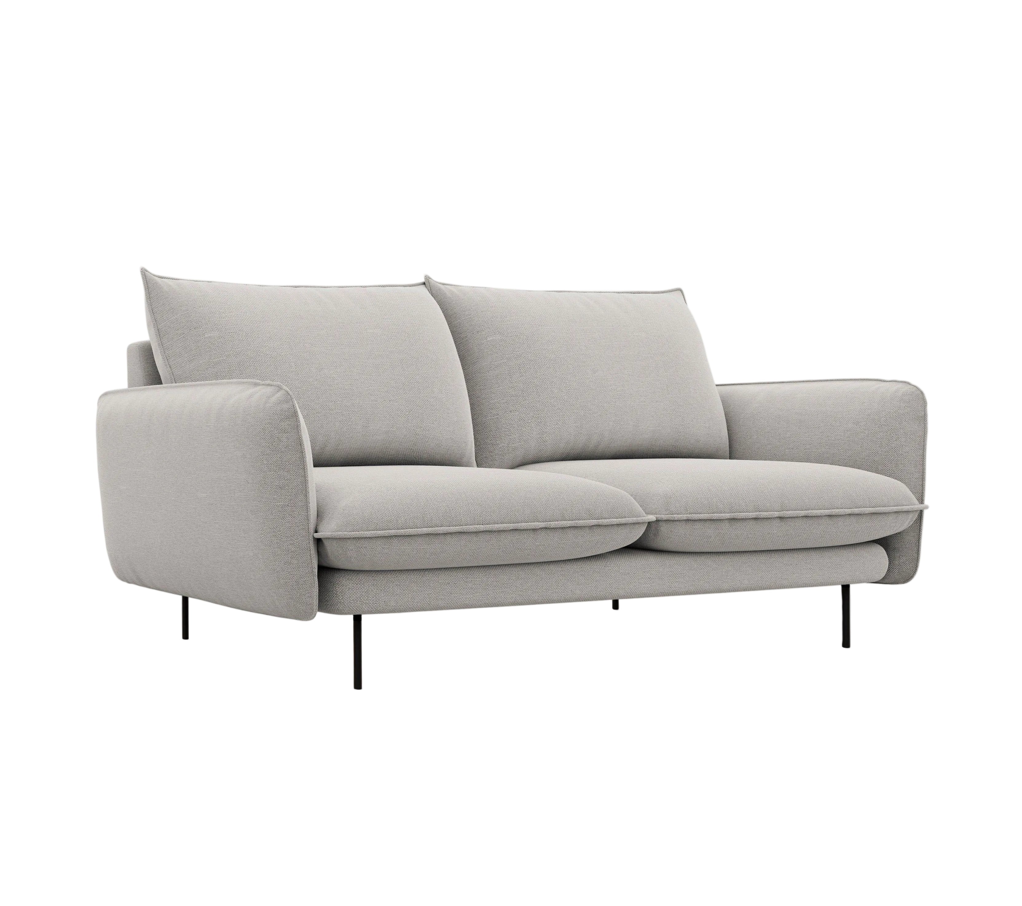 Sofa 2-osobowa VIENNA jasnoszary z czarną podstawą Cosmopolitan Design Eye on Design