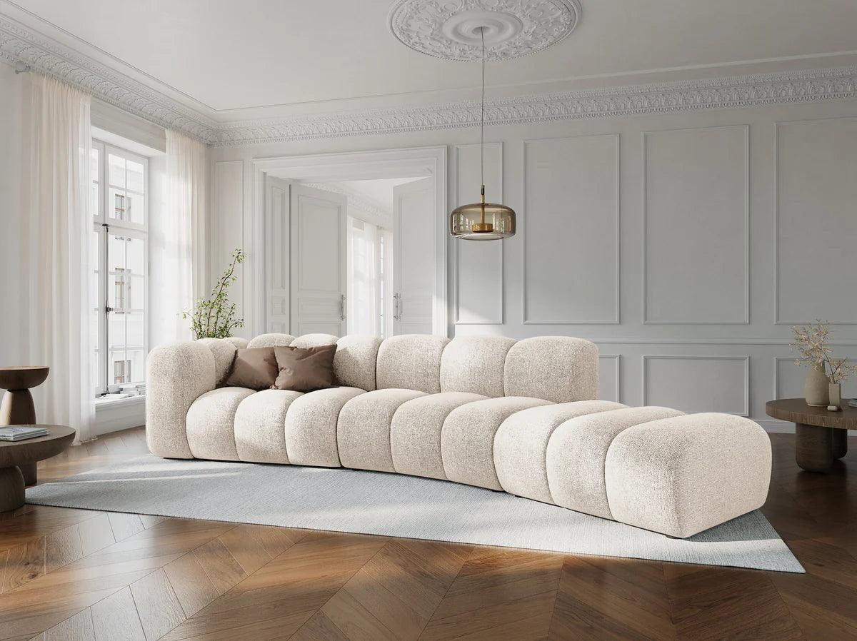 Sofa 5-osobowa prawostronna SKYLER jasny beżowy szenil Interieurs 86 Eye on Design