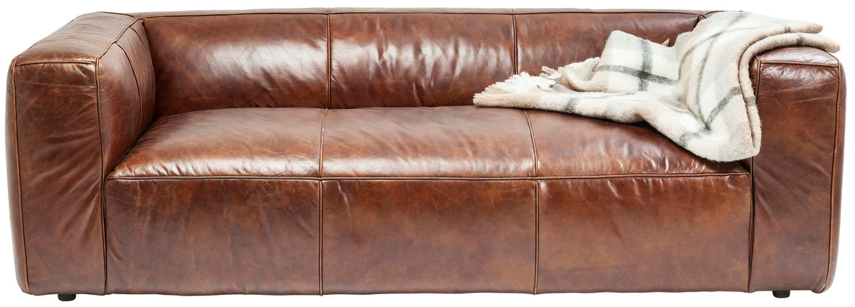 Sofa skórzana 3-osobowa CUBETTO brązowy