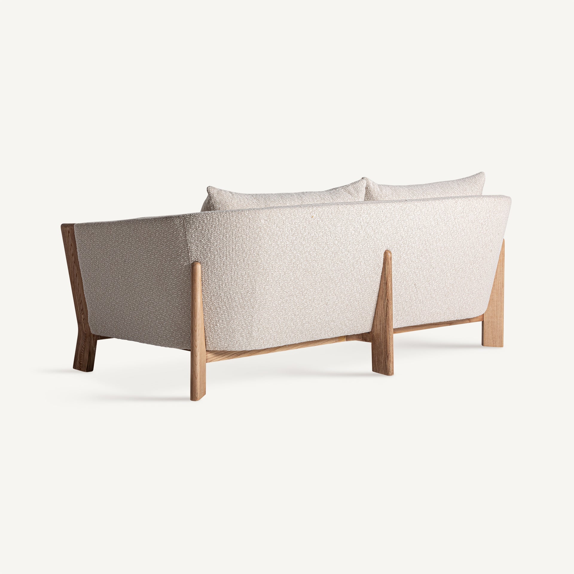 Sofa NARA beżowy z dębową podstawą