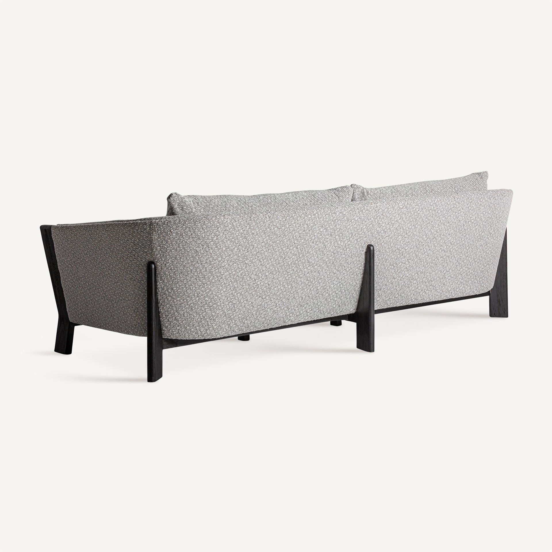 Sofa NARA szary z czarną dębową podstawą