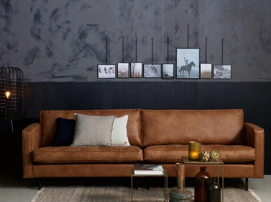 Sofa aksamitna 3-osobowa RODEO CLASSIC miodowy