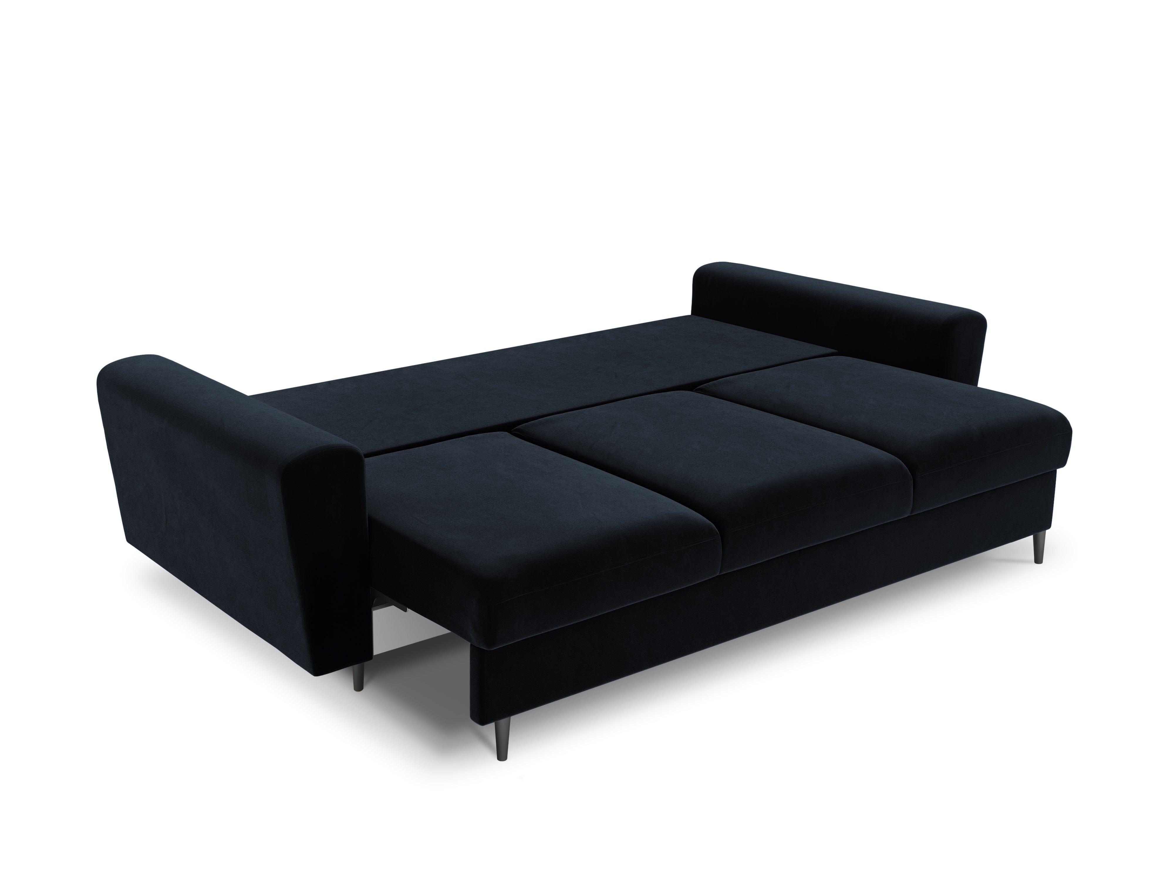 Sofa z funkcją spania KYOTO ciemnoniebieski z czarną podstawą Cosmopolitan Design Eye on Design