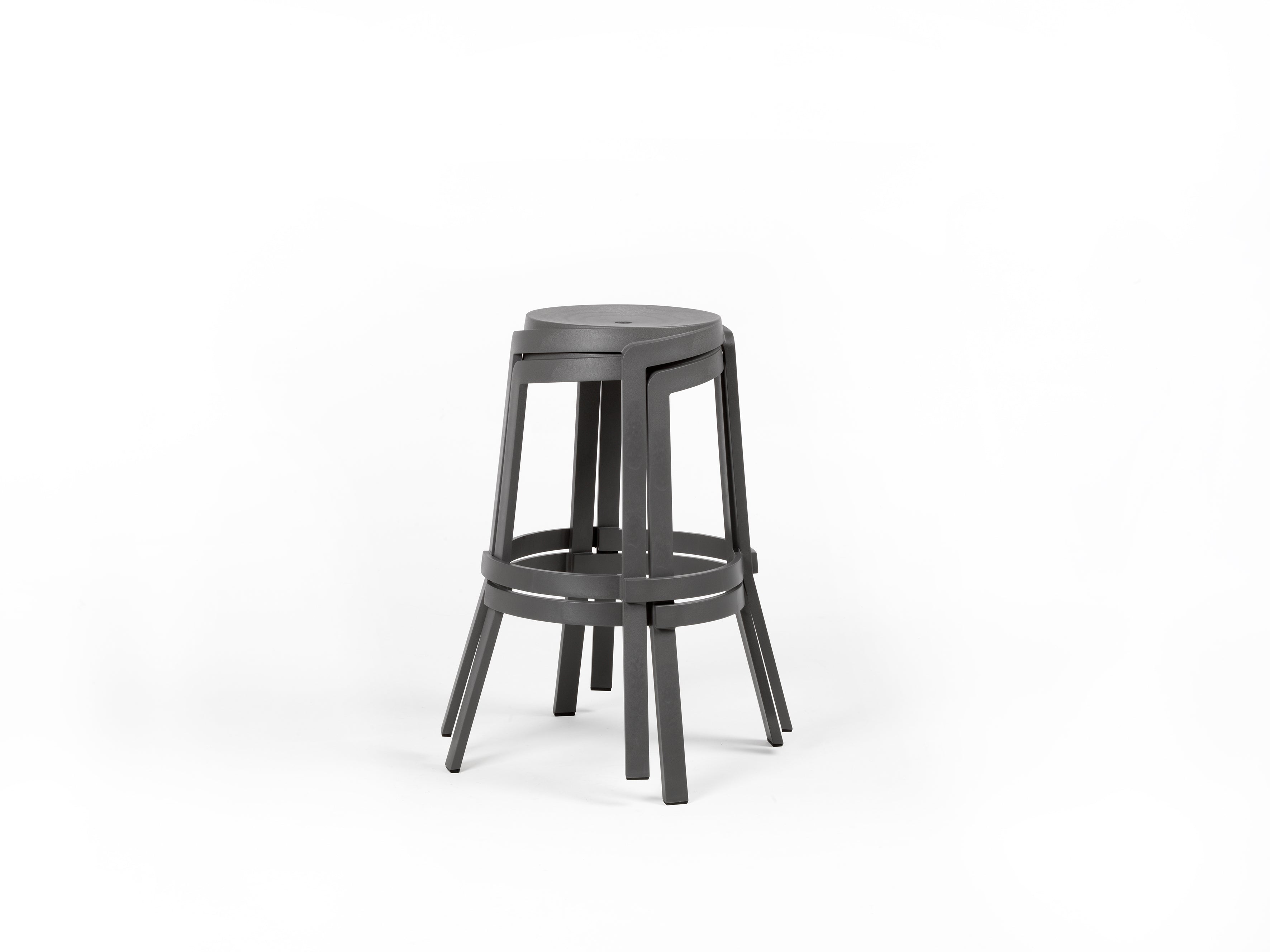 STACK Outdoor Stool in Graphite