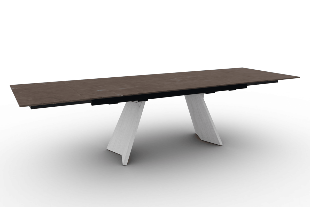 Stół prostokątny rozkładany ICARO brązowa ceramika – drewno, Calligaris