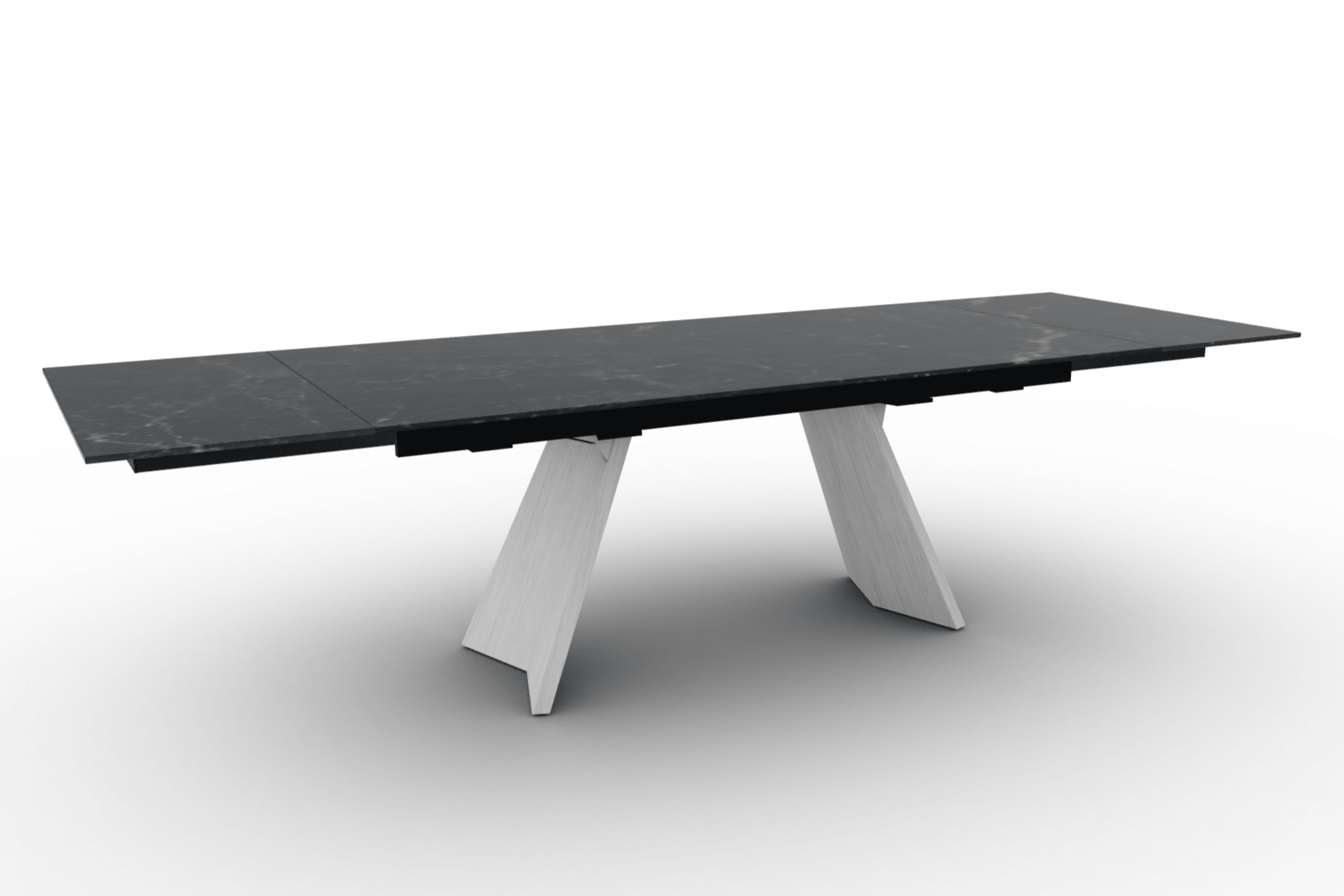 Stół prostokątny rozkładany ICARO czarny marmur – drewno, Calligaris