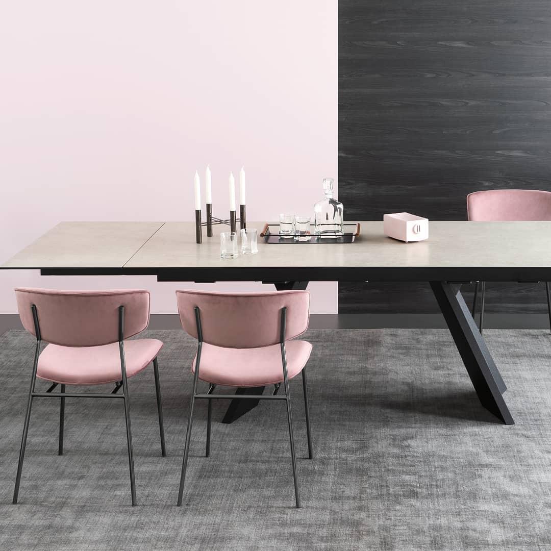 Stół prostokątny rozkładany ICARO czarny marmur – drewno, Calligaris