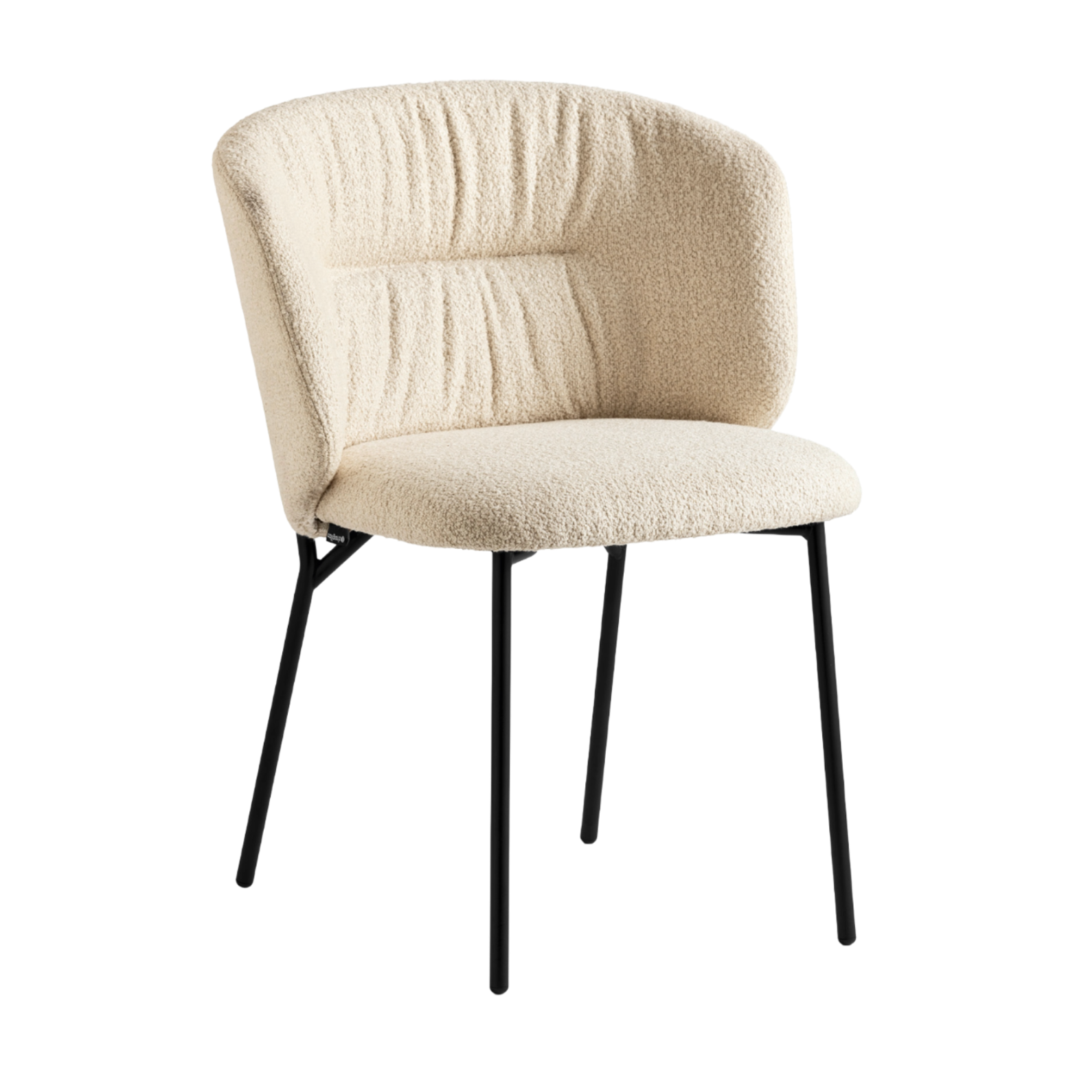 SWEEL upholstered chair with black metal base