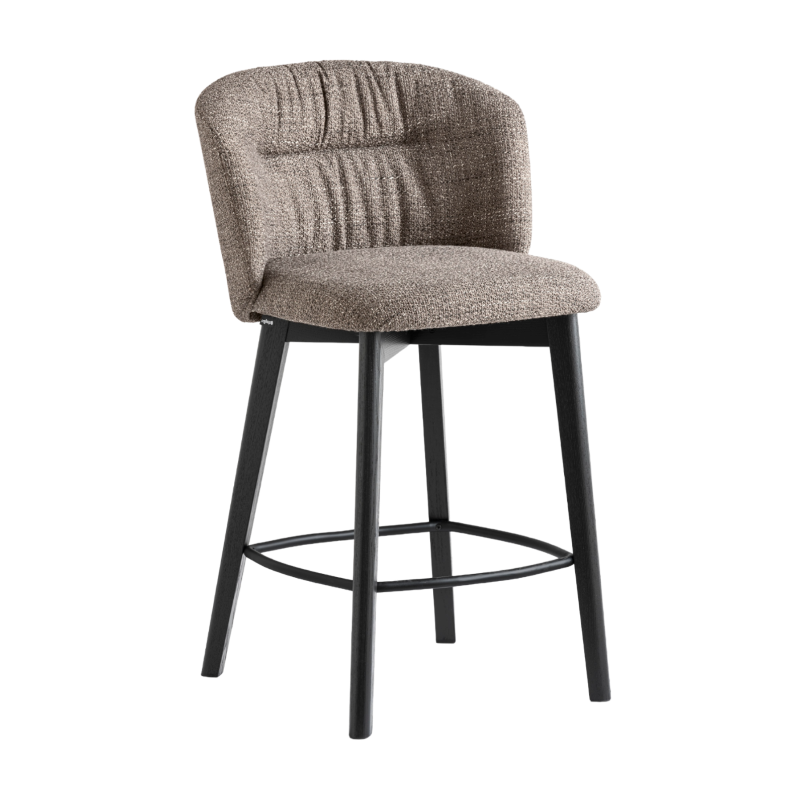 Upholstered Bar Stool SWEEL with Black Wooden Base
