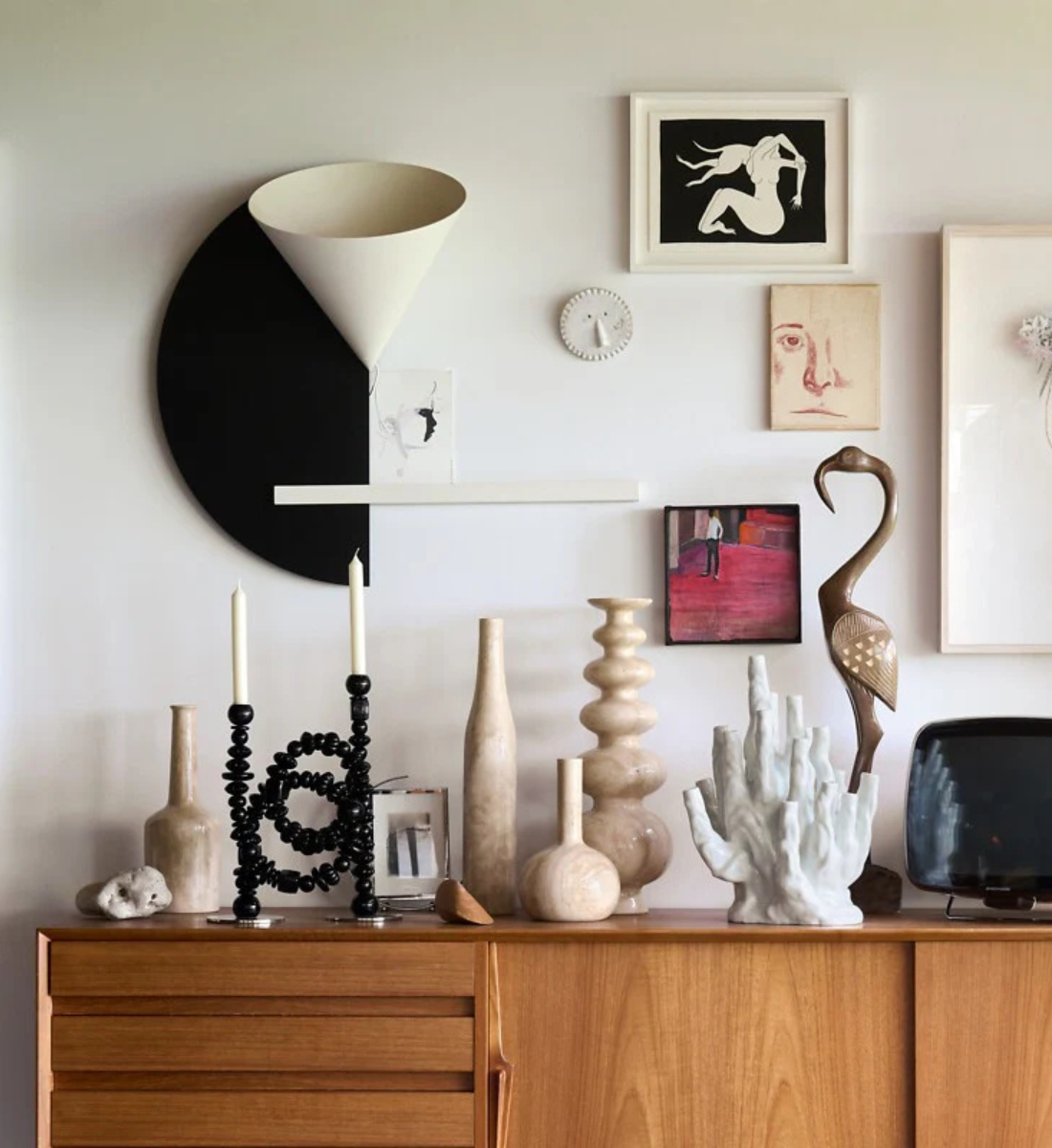 Świecznik BEADS zielony ze złotymi elementami