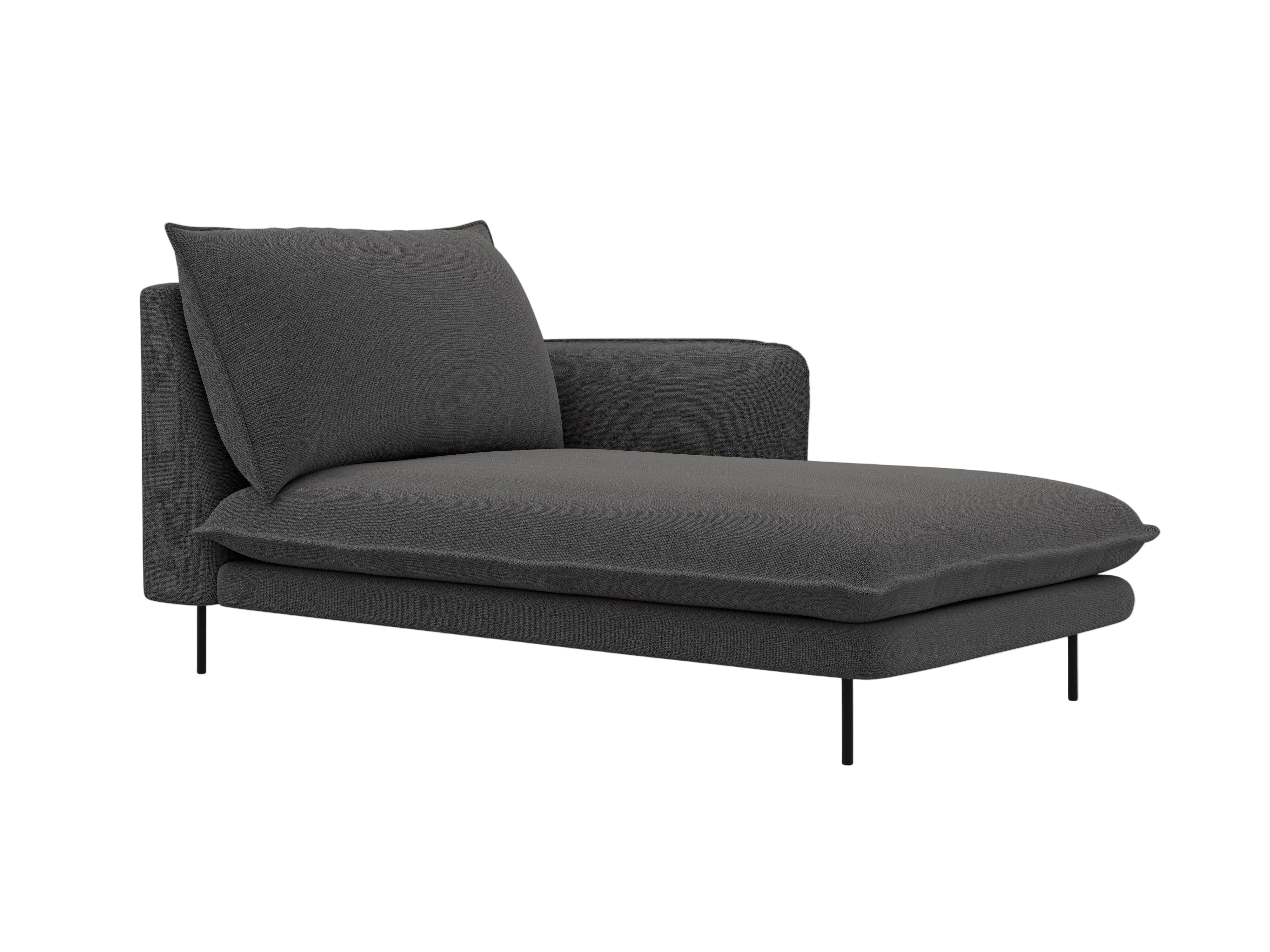 Szezlong prawostronny VIENNA ciemnoszary z czarną podstawą Cosmopolitan Design Eye on Design