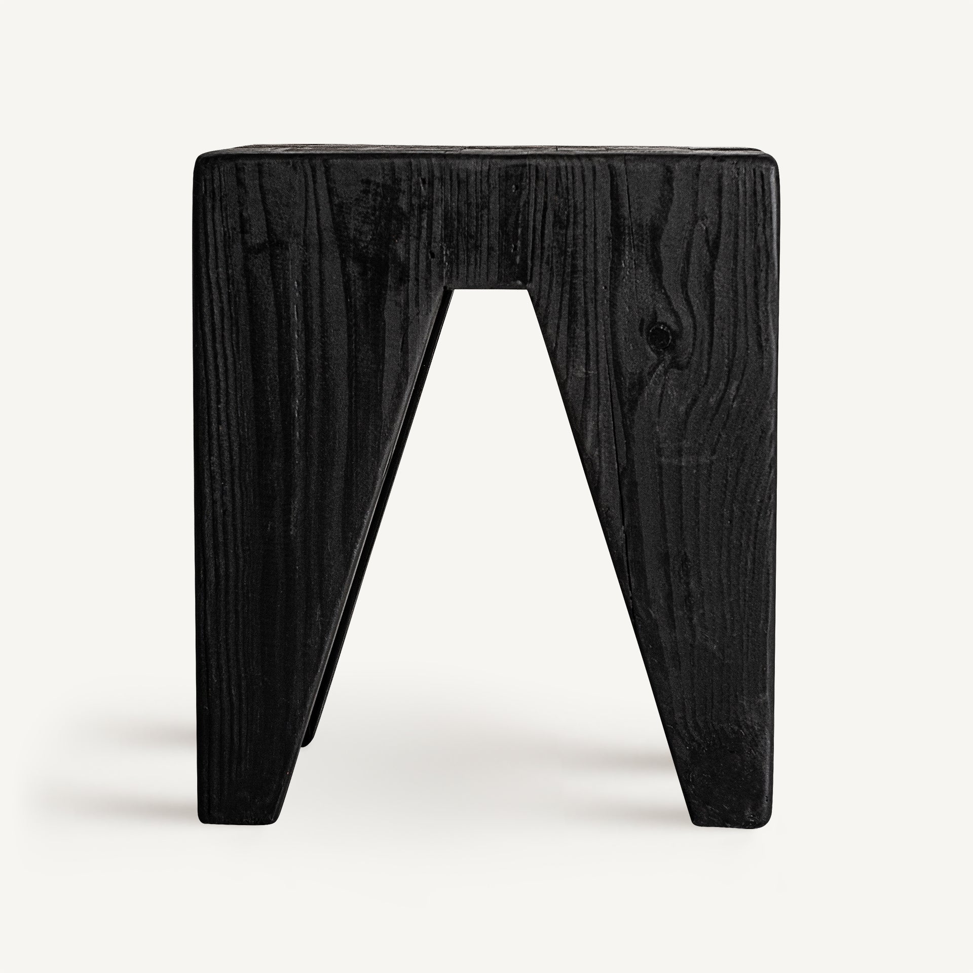 BRUSCHAL Side Table in Recycled Black Pine Wood