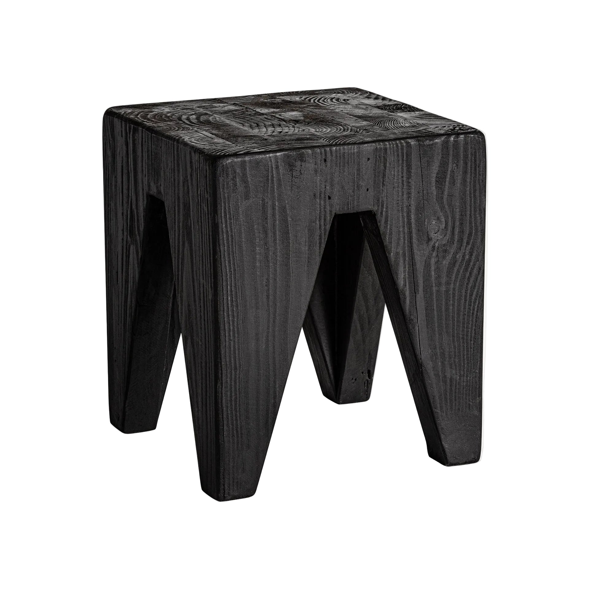 BRUSCHAL Side Table in Recycled Black Pine Wood