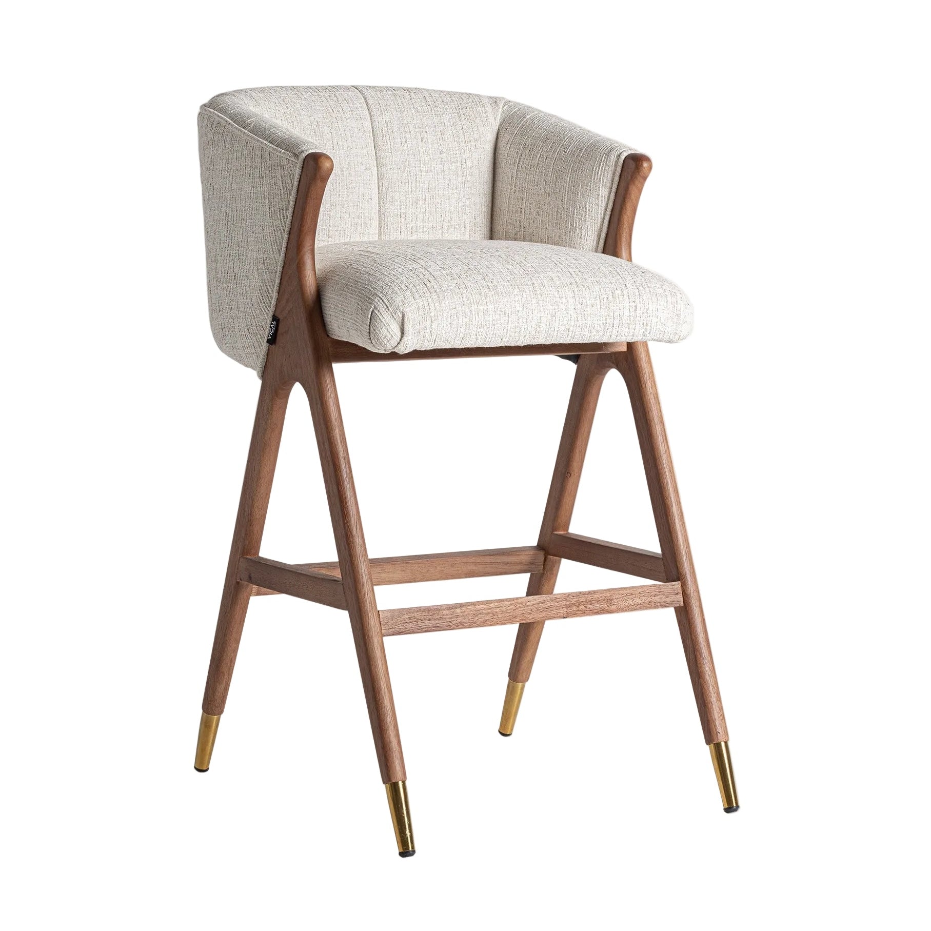 DOUZE Bar Stool Beige with Rubber Base