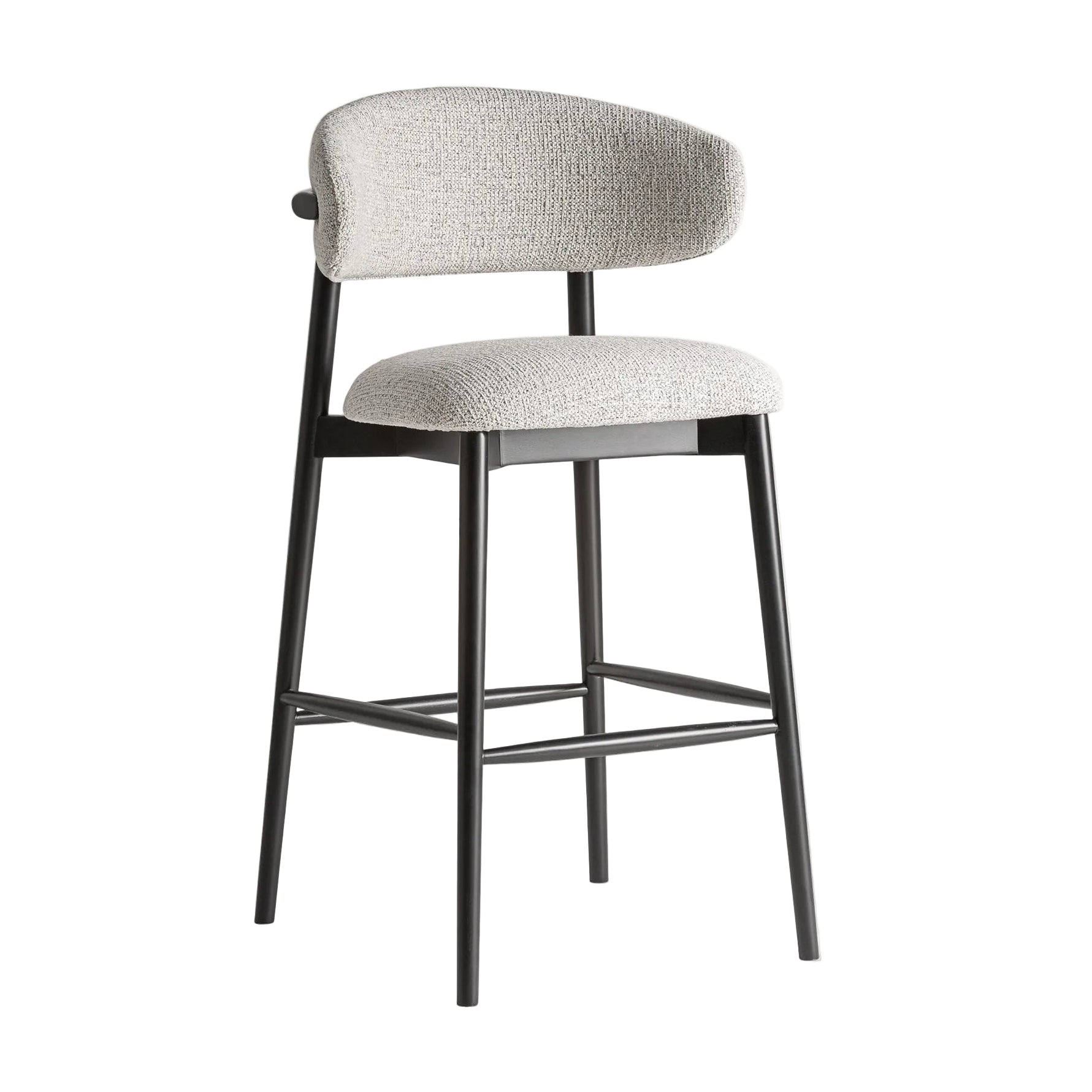 ERLEC Gray Stool with Black Ash Base