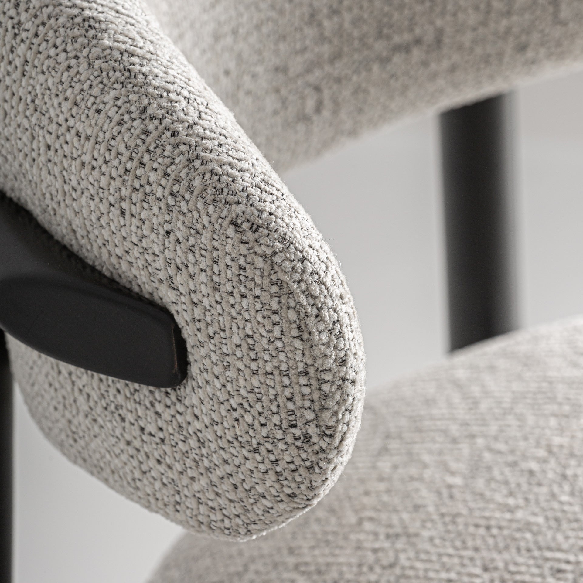 ERLEC Gray Stool with Black Ash Base