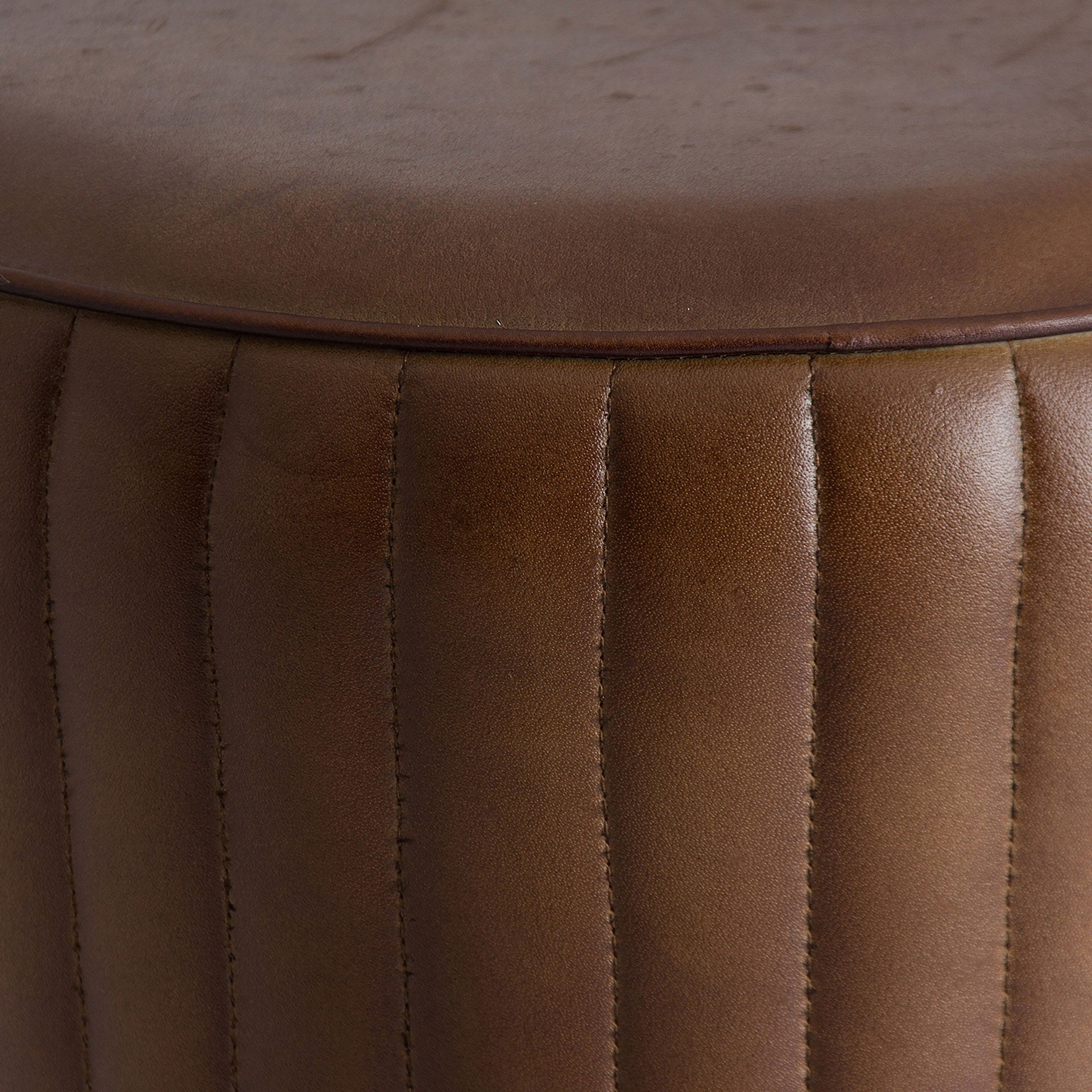 Barhocker SENEY braunes Leder mit schwarzem Gestell