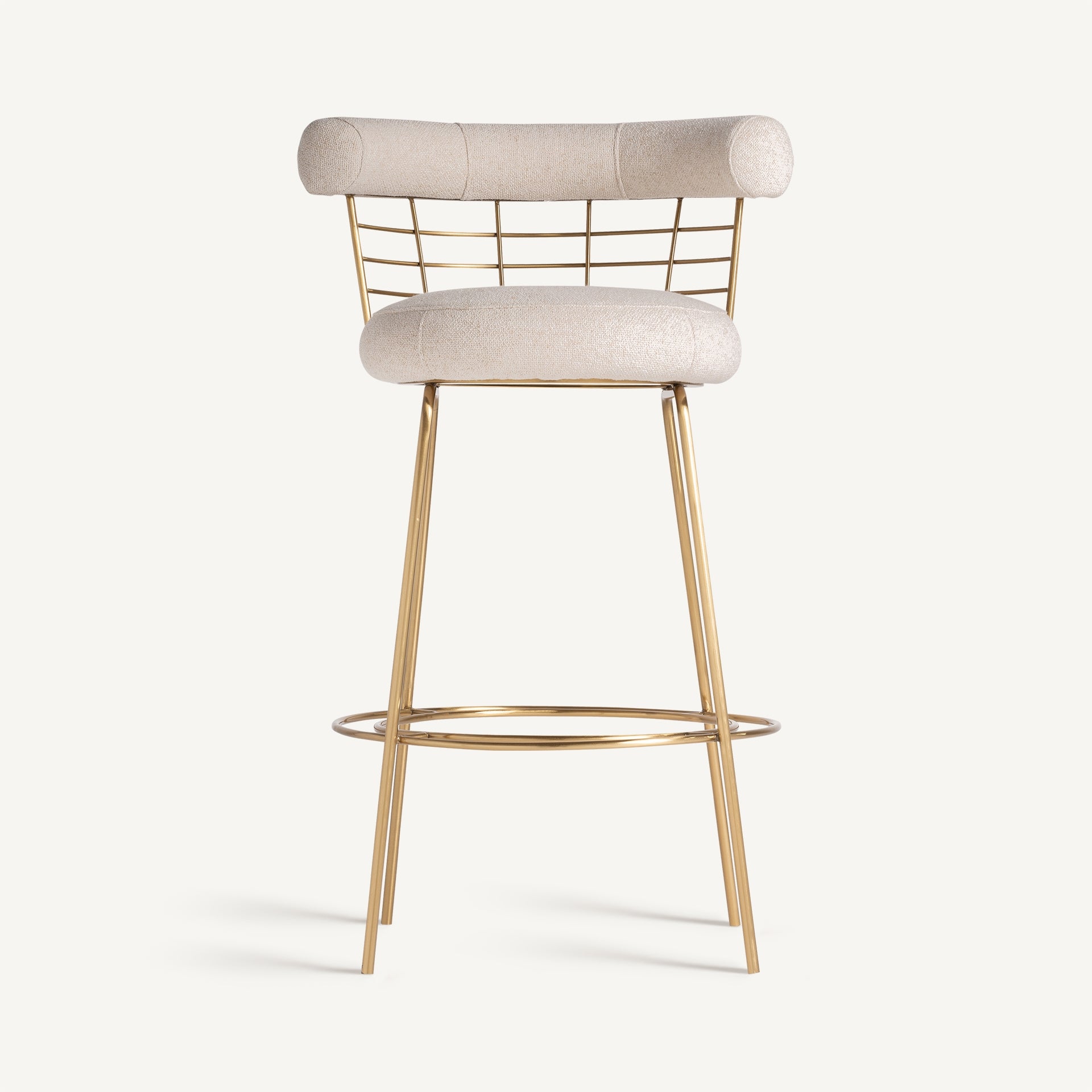 Barhocker TRESIVIO creme mit goldenem Fuß