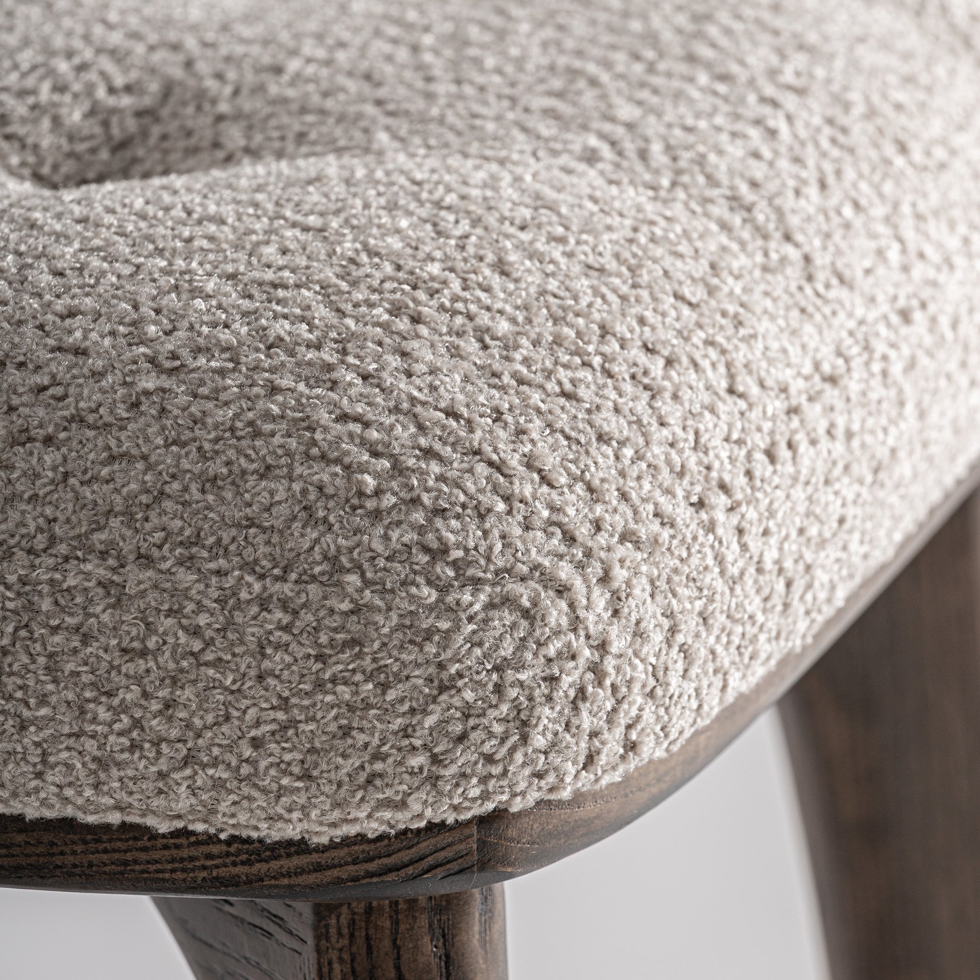 Beige ZEMST Stool with Ash Base