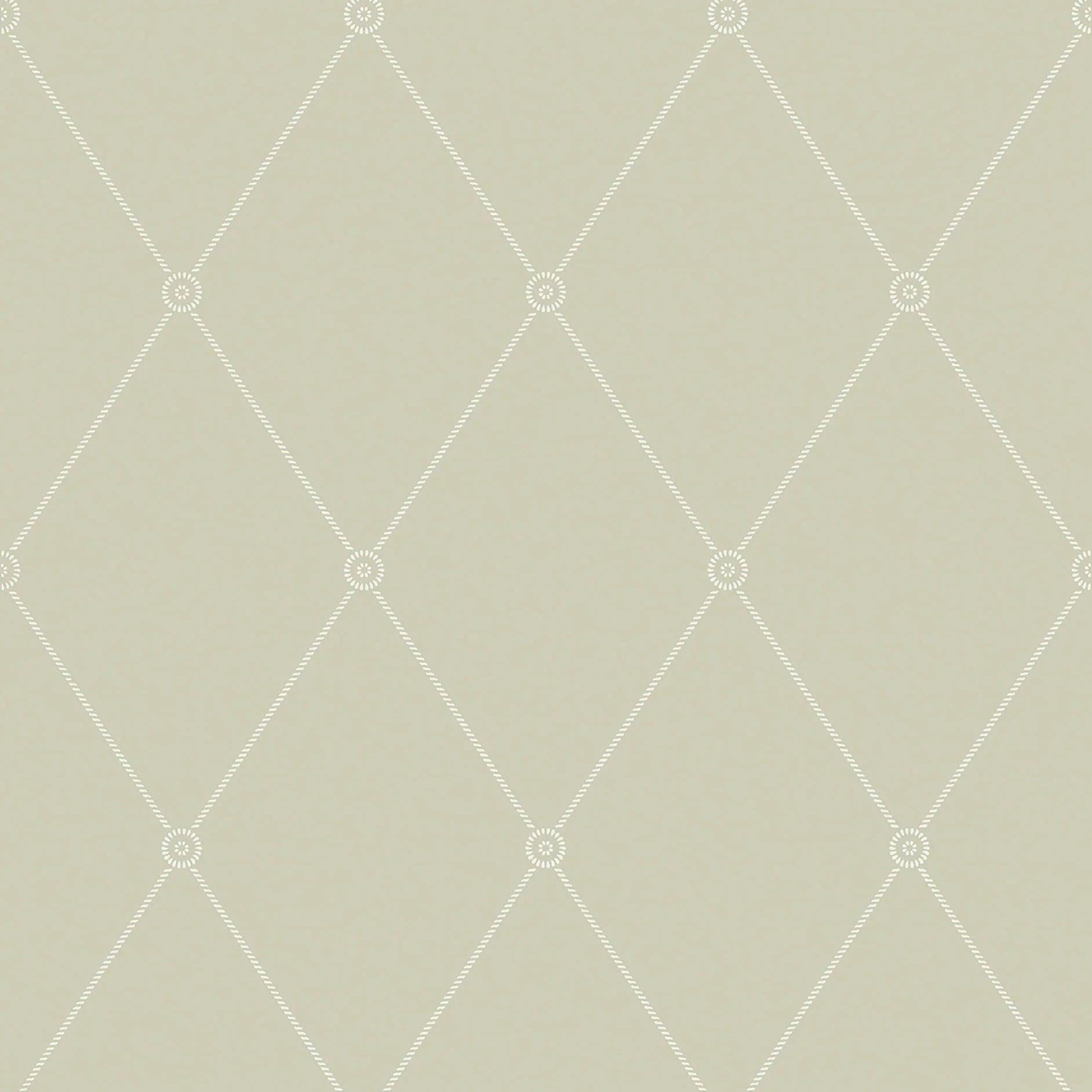 Tapeta ARCHIVE ANTHOLOGY - Large Georgian Rope Trellis oliwkowy Cole & Son Eye on Design