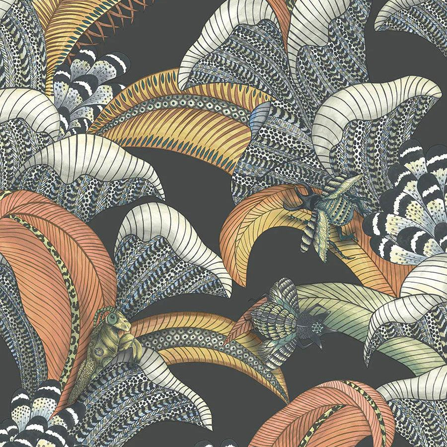 Tapeta ARDMORE JABULA - Hoopoe Leaves terakota na czarnym Cole & Son Default Title Eye on Design
