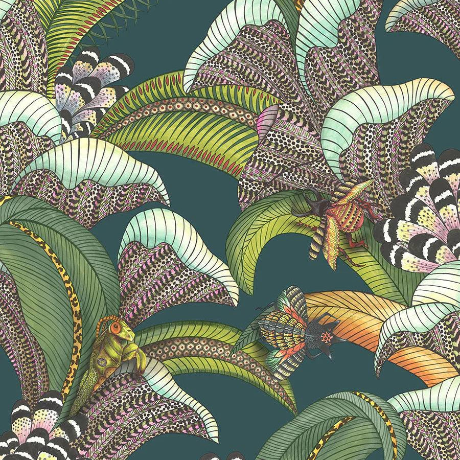 Tapeta ARDMORE JABULA - Hoopoe Leaves turkusowy Cole & Son Eye on Design
