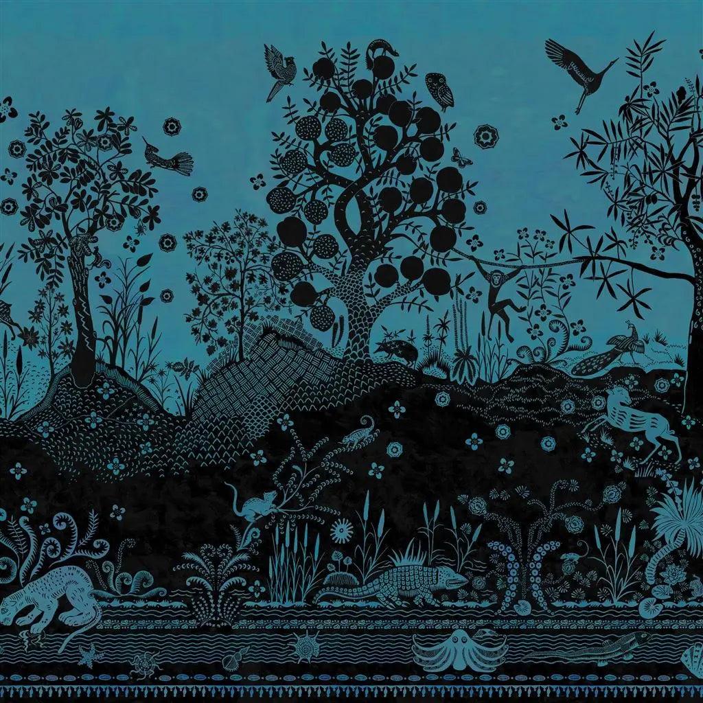 Tapeta BOIS PARADIS BLEU NIGELLE niebieski Christian Lacroix Eye on Design