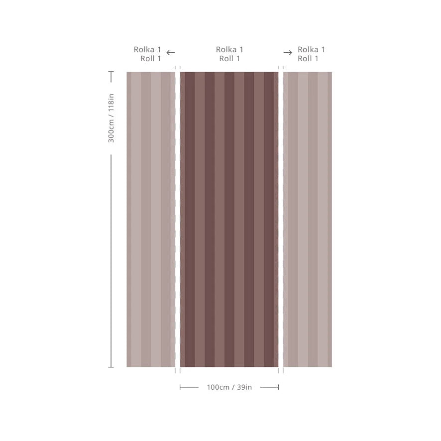 Non-woven wallpaper in stripes BOLD STRIPE COCOA pink