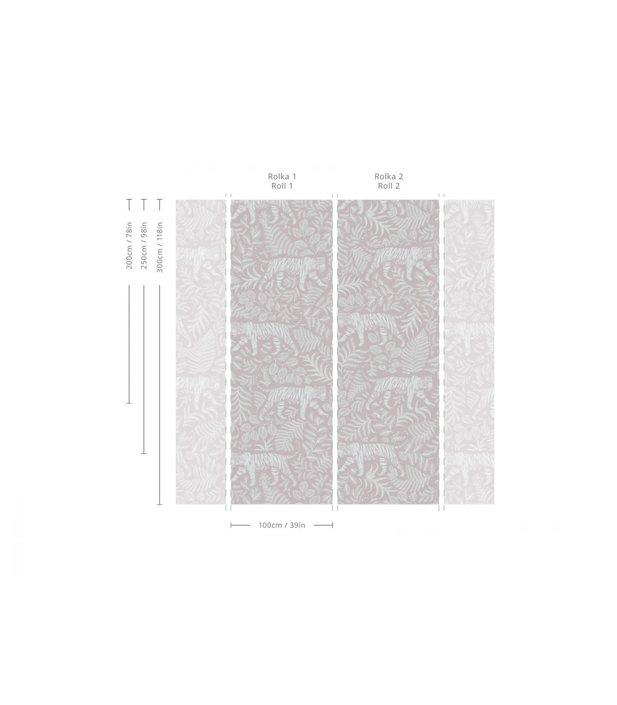 CAMOUFLAGED TIGER Animal Print Wallpaper Light Pink