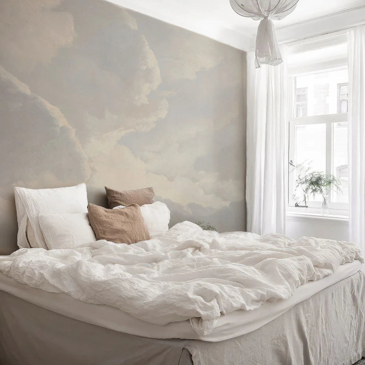 Wallpaper with Cloud Landscape CLOUDY SKY warm gray