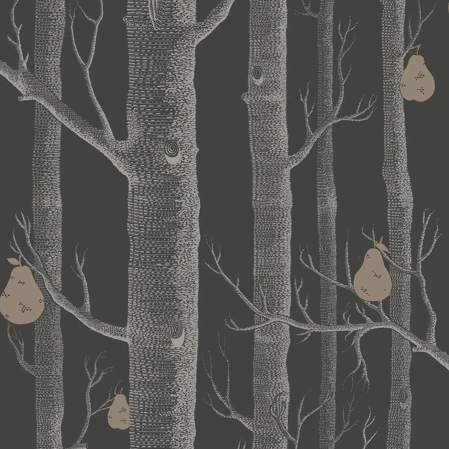 Tapeta CONTEMPORARY COLLECTION - Woods & Pears biel na czarnym Cole & Son Default Title Eye on Design