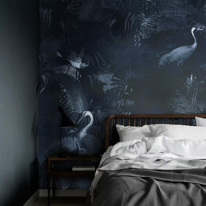 Tapeta Desert Tropics Dark Blue Wallcolors Eye on Design