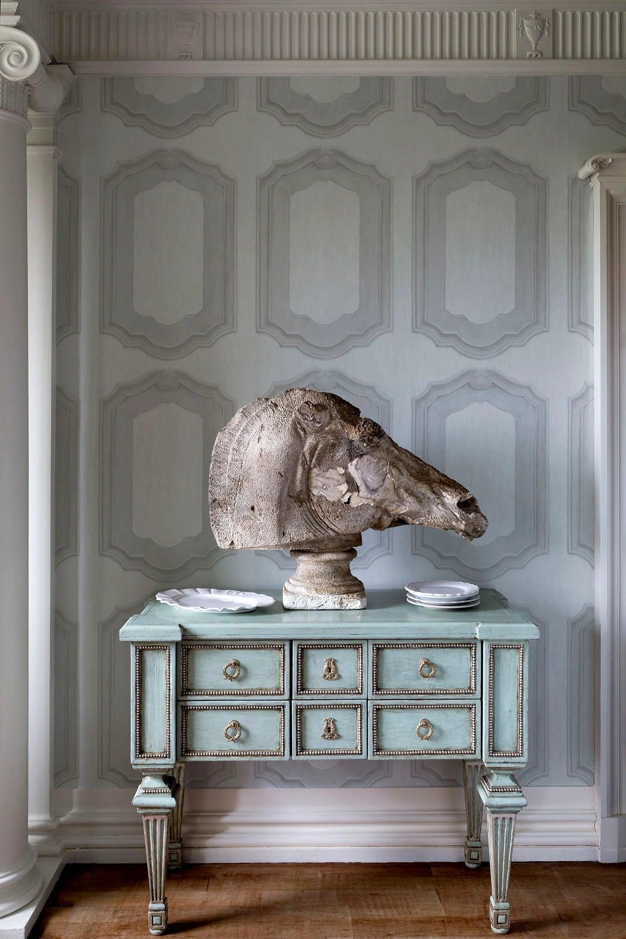 Tapeta imitująca drewnianą boazerię FOLIE - Louis biały