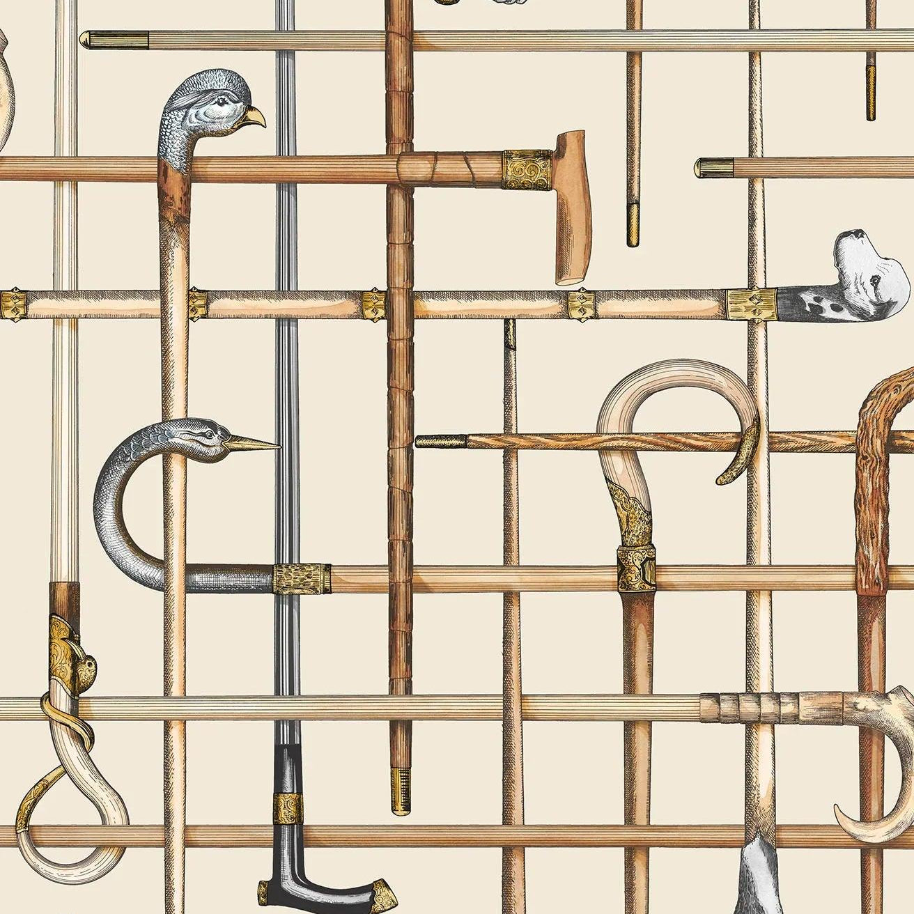 Tapeta FORNASETTI SENZA TEMPO - Bastoni kremowy Cole & Son Eye on Design