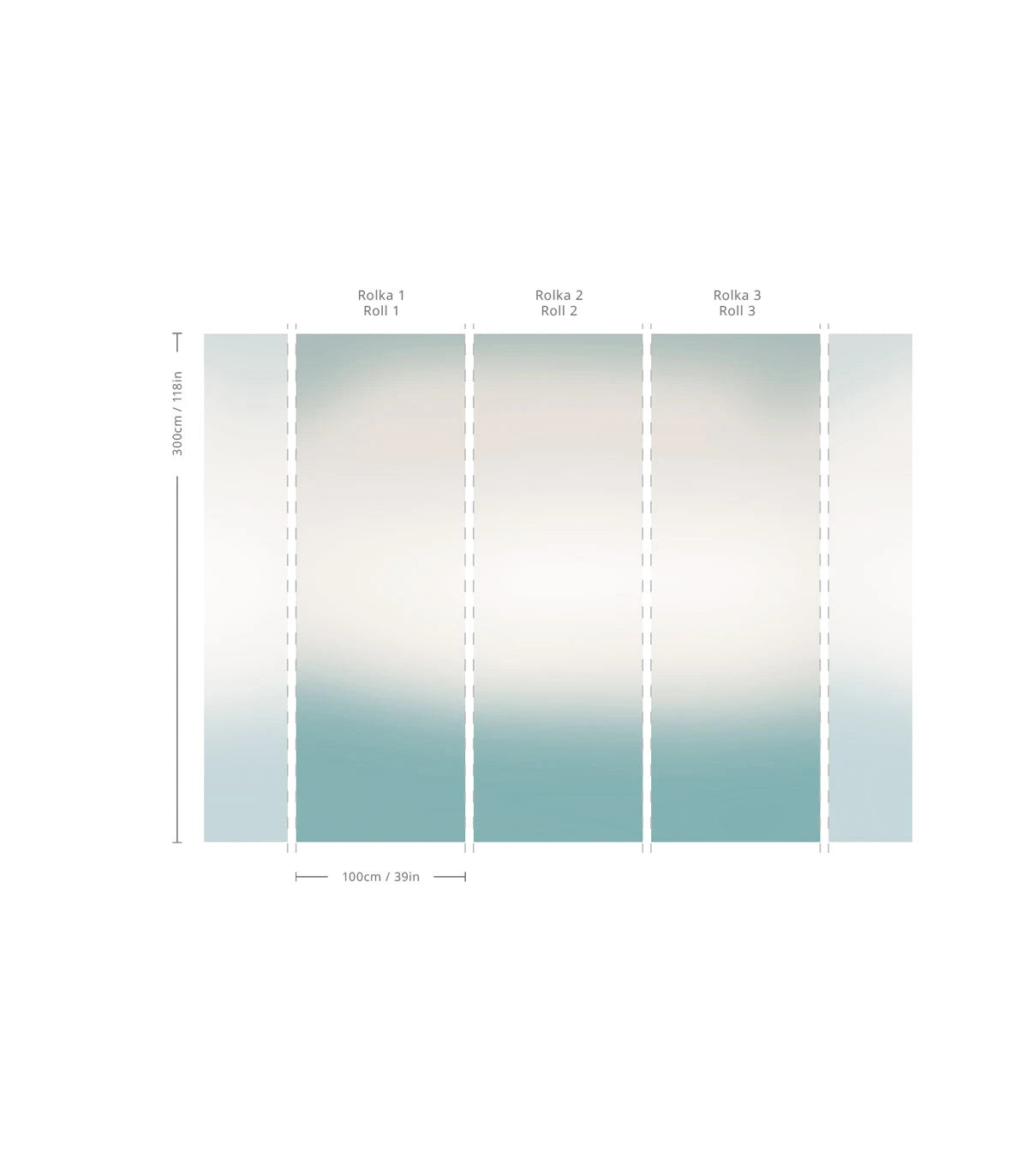 Tapeta gradient OMBRE MARE głęboki błękit z szarym