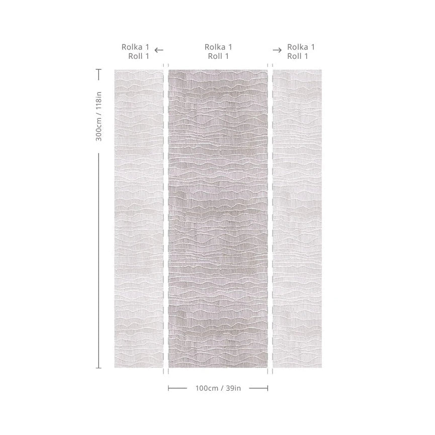 Vlies-Tapete mit abstraktem Muster, das Wellen imitiert ORGANIC grau
