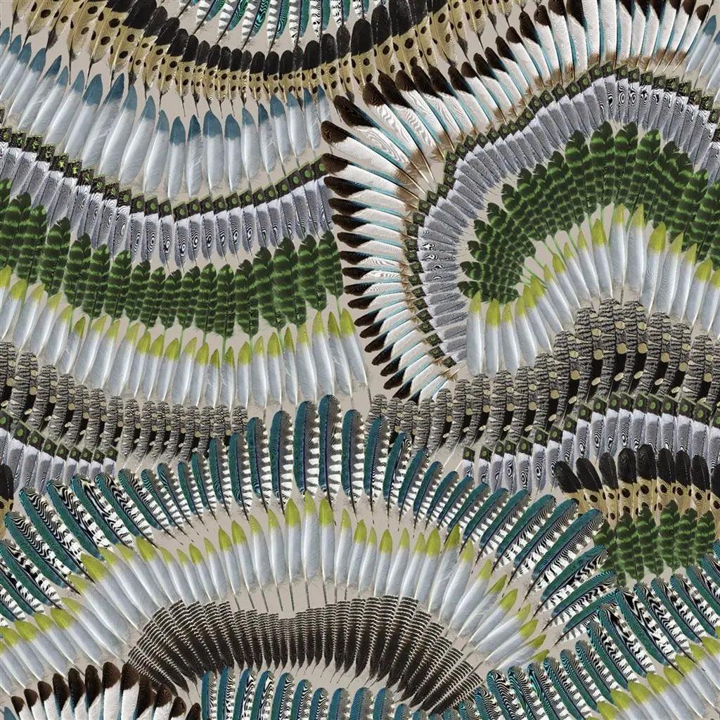 Tapeta PRÊTE-MOI TA PLUME! PRINTEMPS zielony Christian Lacroix Eye on Design