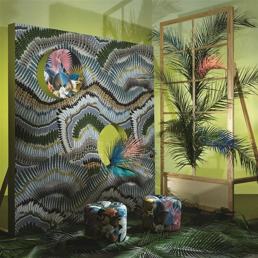 Tapeta PRÊTE-MOI TA PLUME! PRINTEMPS zielony Christian Lacroix Eye on Design