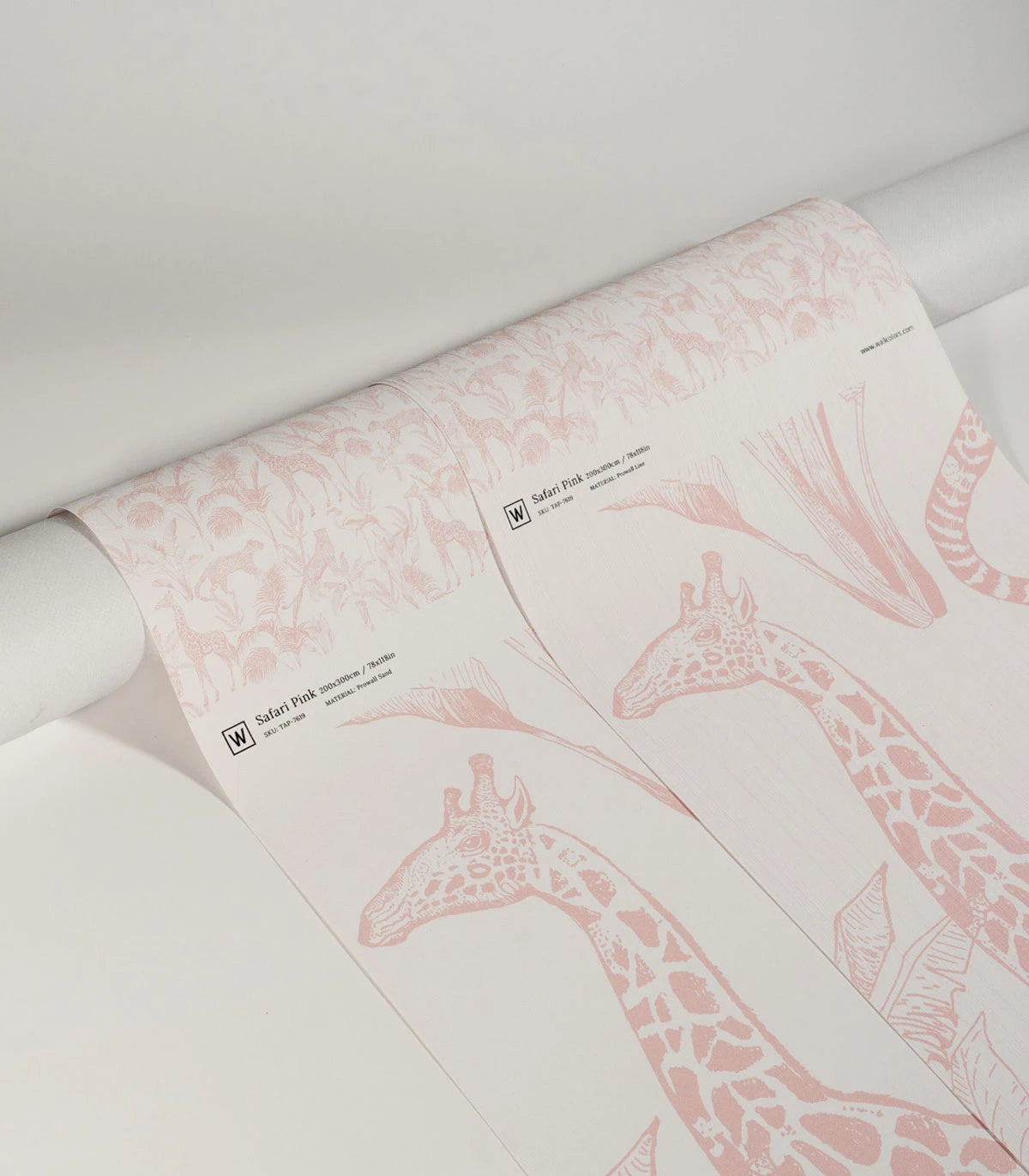 Safari Pink Animal Print Wallpaper in Pink and White