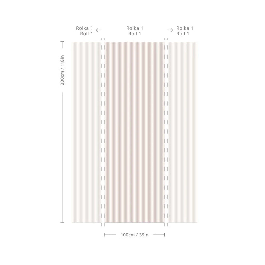 Non-woven wallpaper in stripes STRIPE ROSE HAZE beige