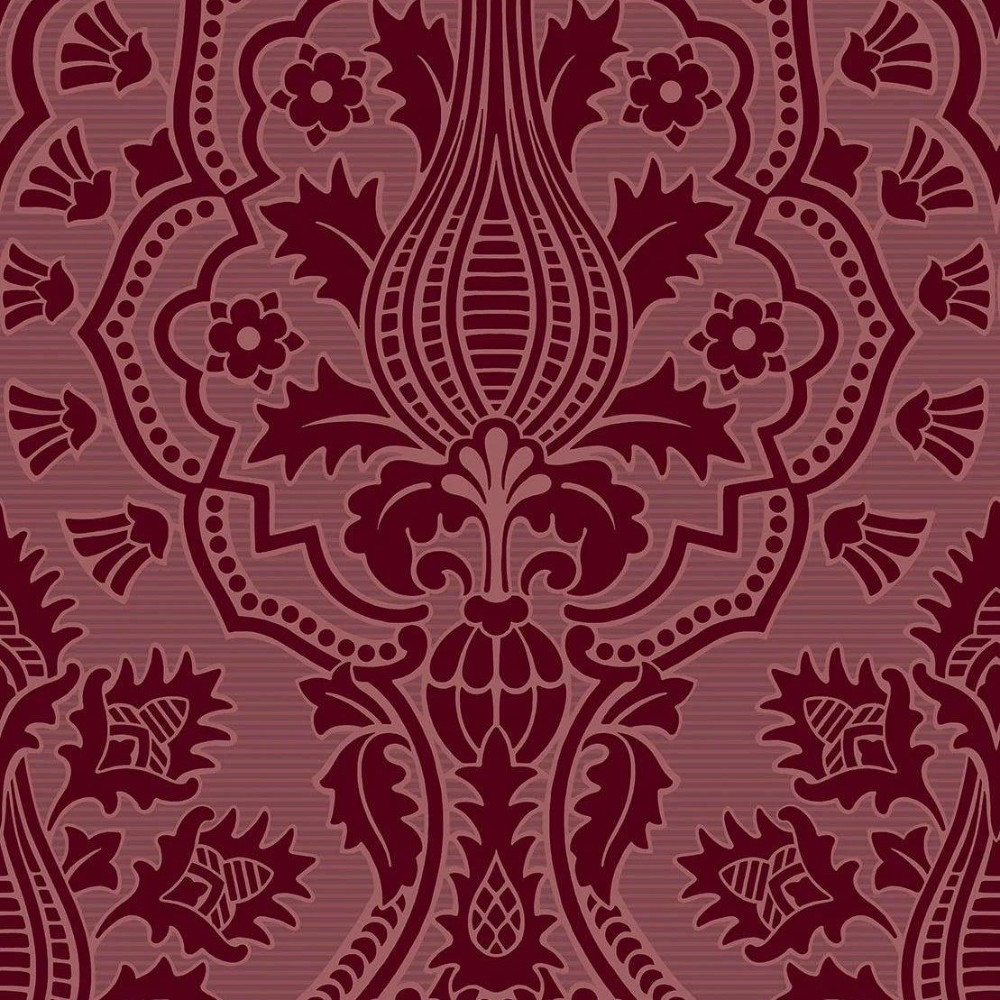 Tapeta THE PEARWOOD COLLECTION - Pugin Palace Flock bordowy Cole & Son Eye on Design