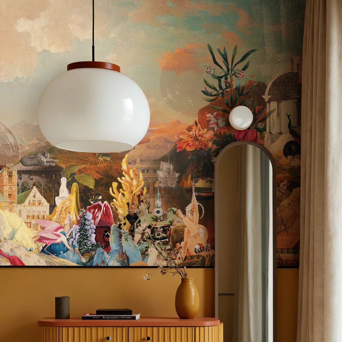 Tapeta flizelinowa THE SURREAL VALLEY zielony z niebieskim