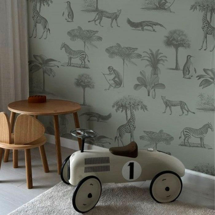 Tapeta VINTAGE ANIMALS jasny miętowy Wallcolors Eye on Design