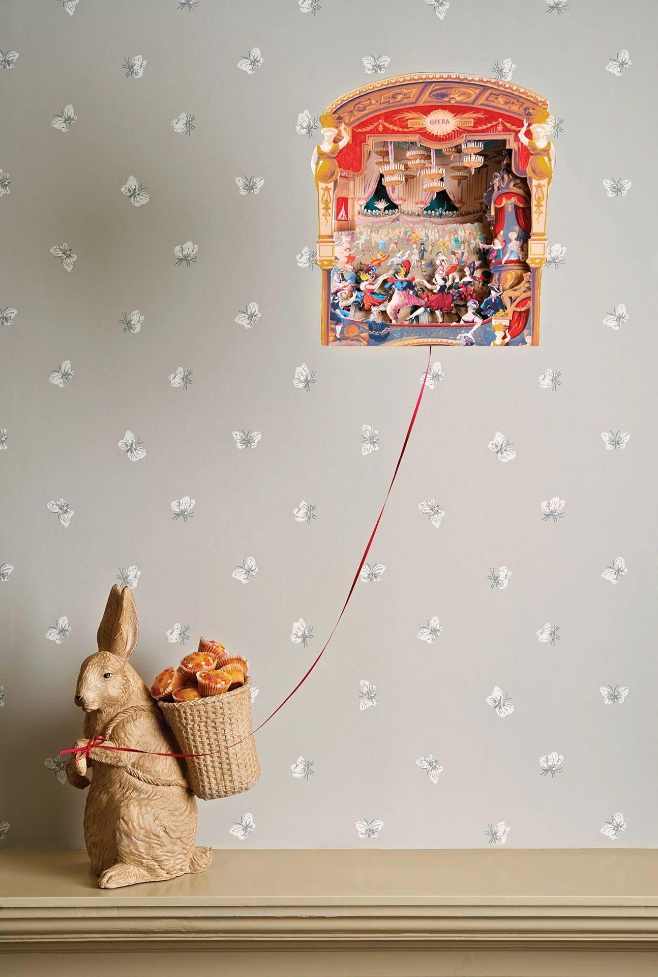 Whimsical Butterfly Animal Pattern Wallpaper - Peaseblossom Beige